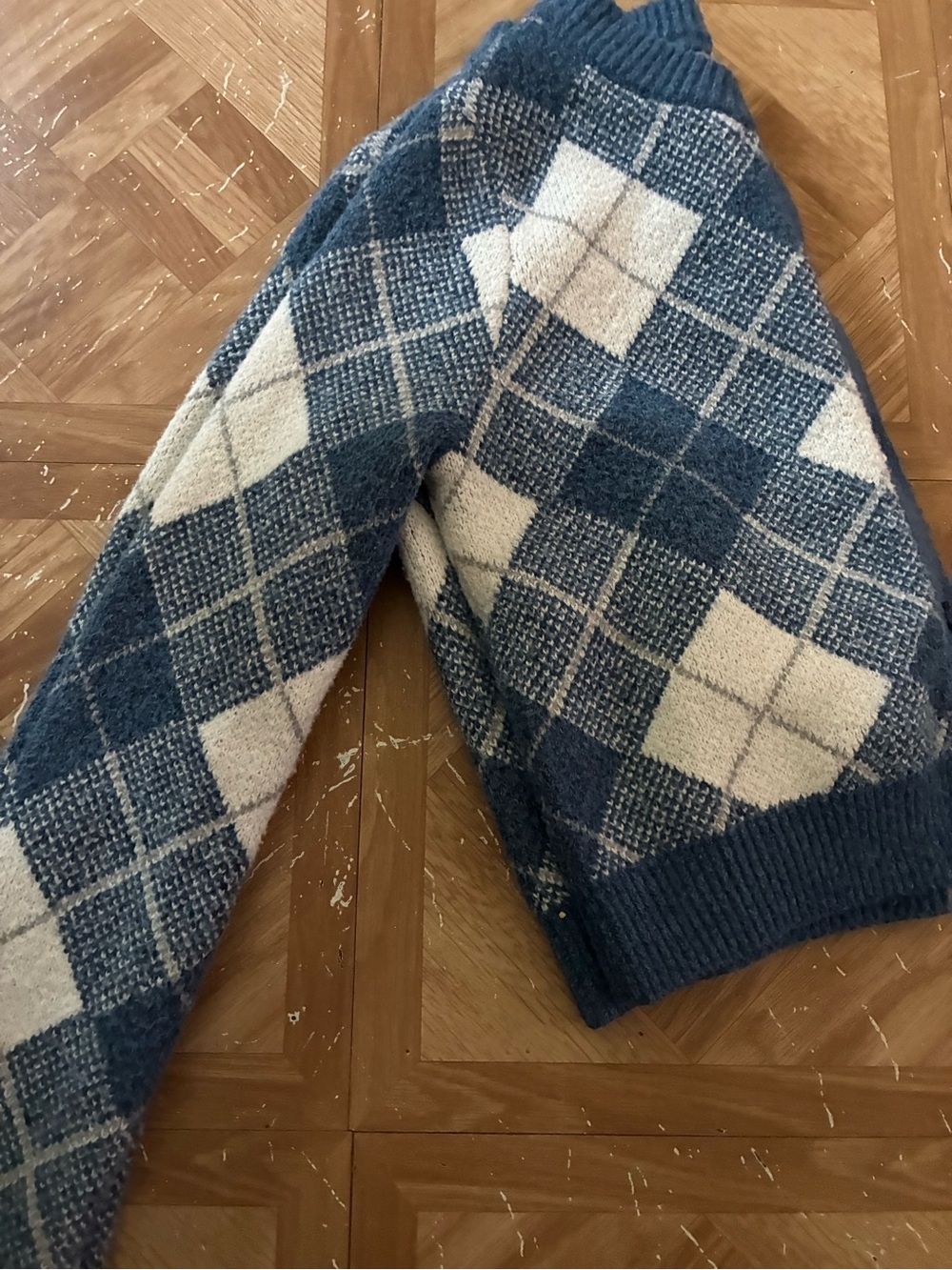 Freshman Blue and Cream Argyle Crewneck Sweater
